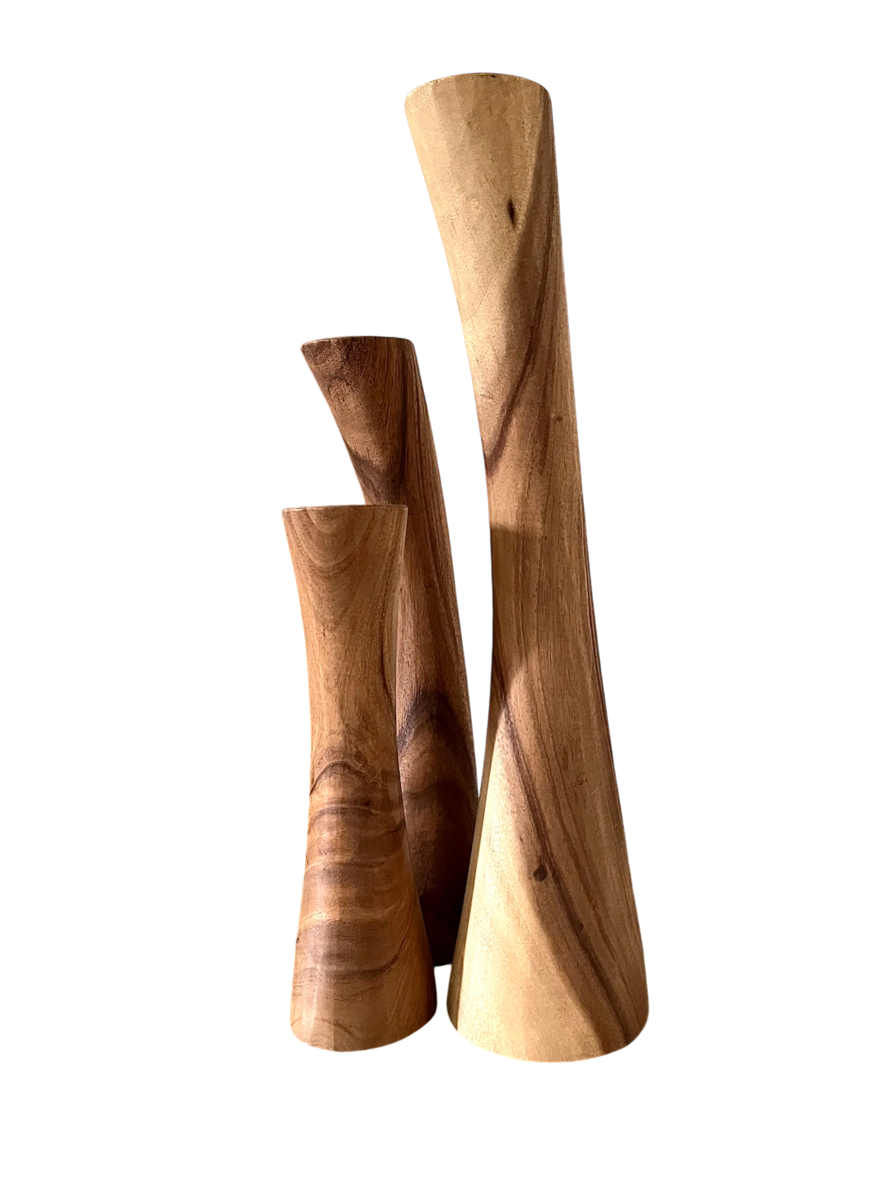 Clear Finished Candle Holder Suar Wood